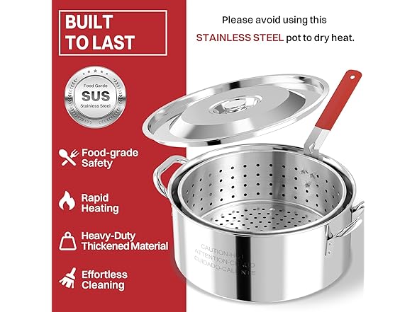 10QT Stainless Steel Deep Fryer with Basket | Fish Fryer