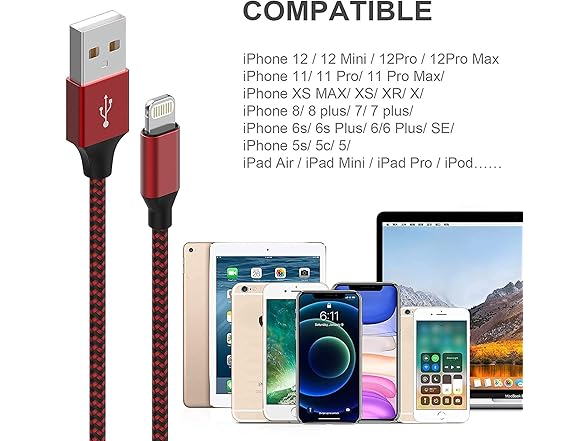 12 Pack Lightning iPhone Charging Cables