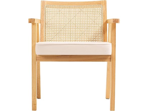 Mid Century Modern Rattan Chair, Upholstered