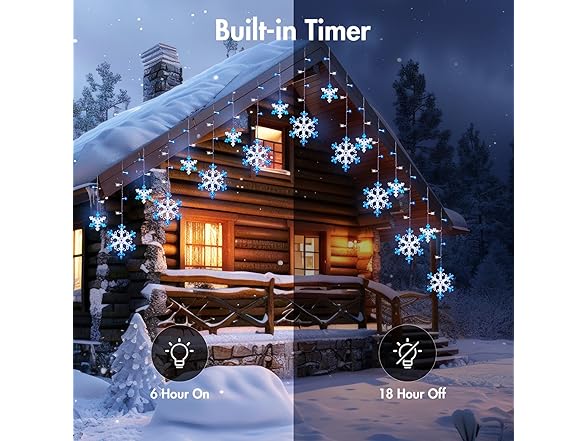 Minetom Christmas Snowflake Lights - 13ft
