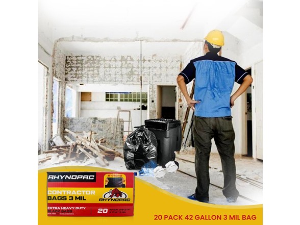 42 Gallon 3 Mil Contractor Trash Bag