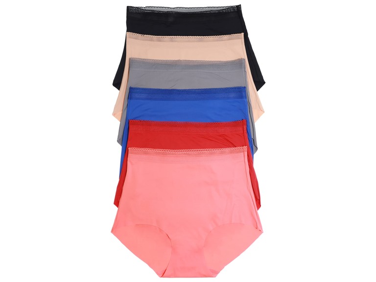 Angelina G6773_ASST_6_US Small (0-2) Angelina Laser Cut High-Rise Briefs with Lace Trim Waistband (6-Pack) Assorted Color (6 Pack)