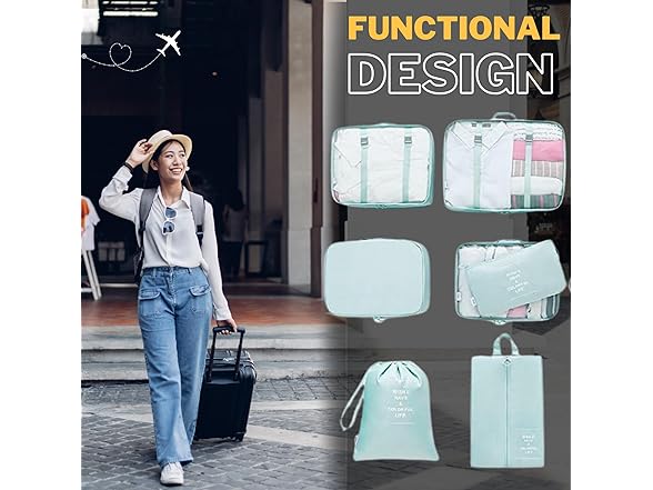 7-Piece Compression Travel Packing Cubes