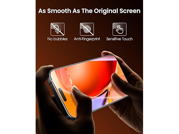 Mkeke for iPhone 16 Pro Max Screen Protector 3 Pack