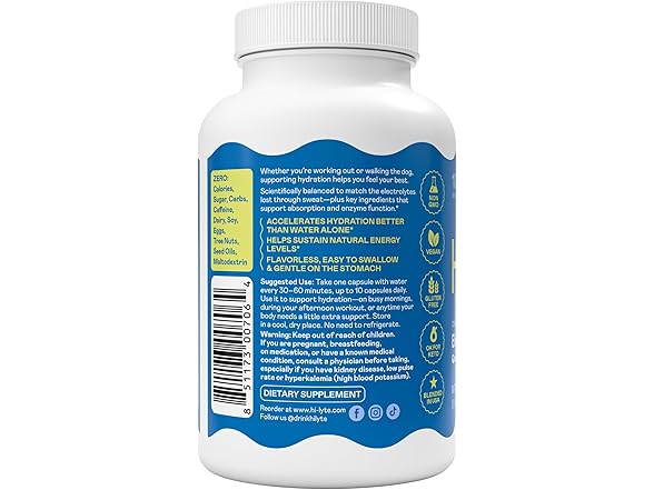 Hi-Lyte Unflavored Electrolyte Capsules 100ct