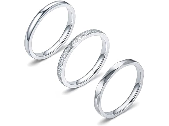 DURSI 2MM Stainless Steel Rings Women's