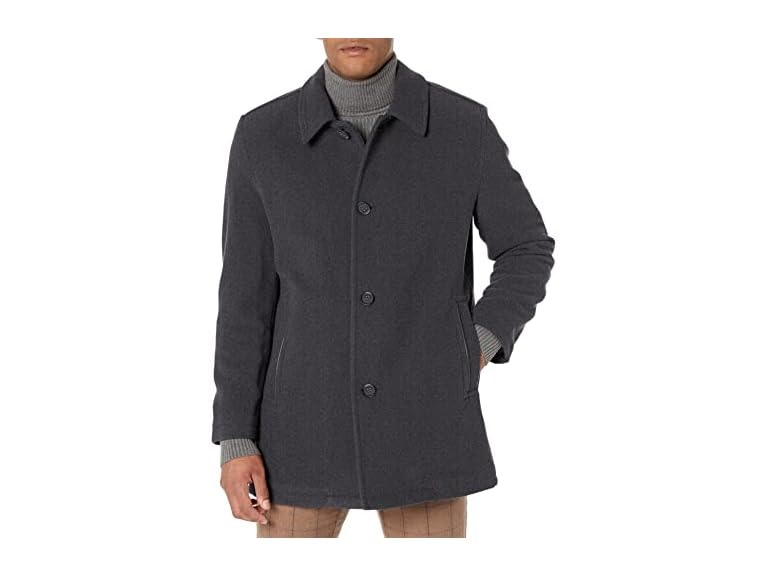 Cole Haan Signature Men's Wool Plush Car Coat, charcoal, Small