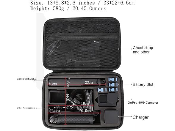 Pellking Large Waterproof Case for GoPro