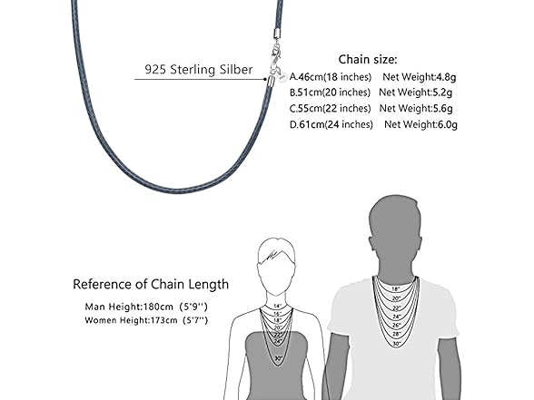 JEVINDA Leather Necklace 20''
