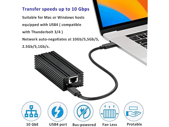 USB 4.0 Type-C 10G Ethernet Adapter - Gallery 6