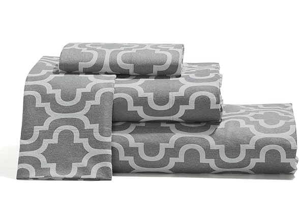 Superior Printed 100% Brushed Cotton Flannel Sheet Set