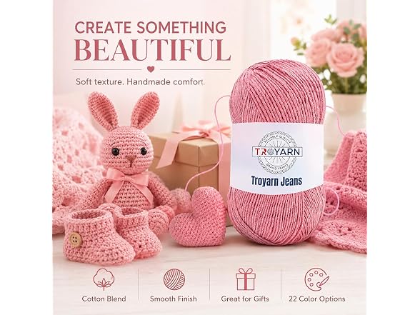 60% Cotton 40% Acrylic Crochet Yarn - Soft