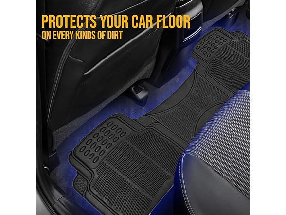 Zone Tech FM001 Rubber Car Interior Floor Mat Black