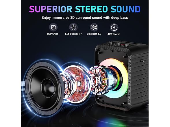 JYX Karaoke Machine 2 Wireless Mics