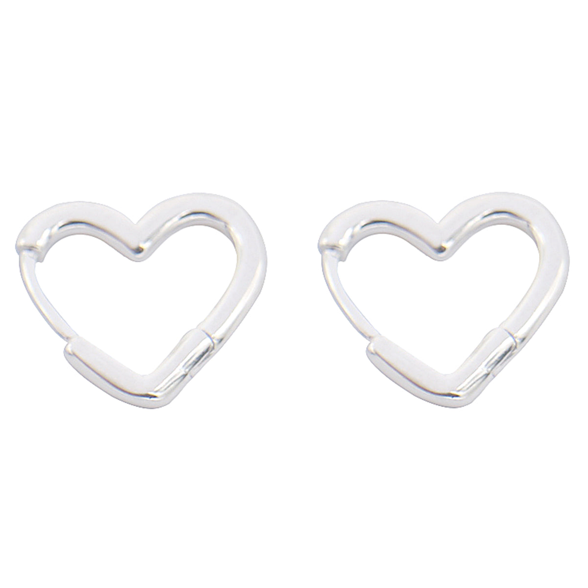 Gold Plated Heart Shaped Hoop Earring - Gallery 3
