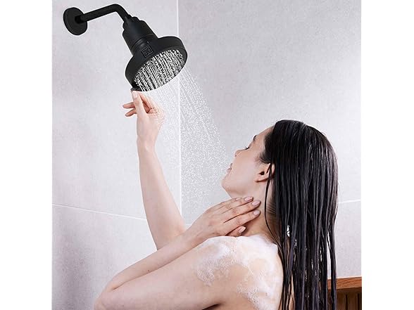 4-Setting Shower Head Matte Black