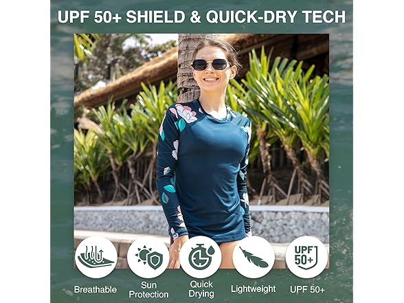 Kanu Surf Women's LS UPF50 Rash Top Navy (L)