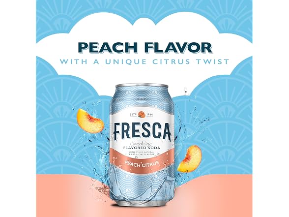 Fresca Peach Soda Soft Drink Fridge Pack