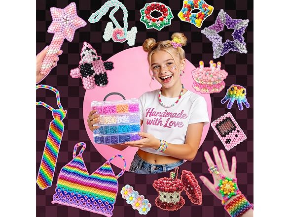 Simetufy 4200Pcs Pony Beads Bulk Kit