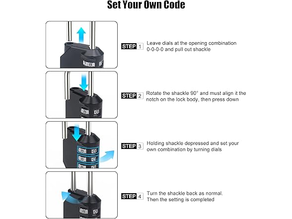 SUTOUG Combination Lock Waterproof 4 Digit Padlocks