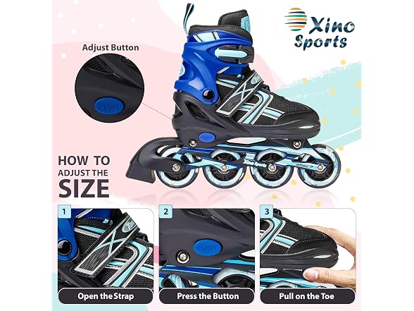 Xino Sports Kids' Adjustable Inline Skates