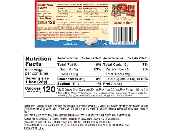 Sun-Maid Yogurt Raisins 1oz (6pk)