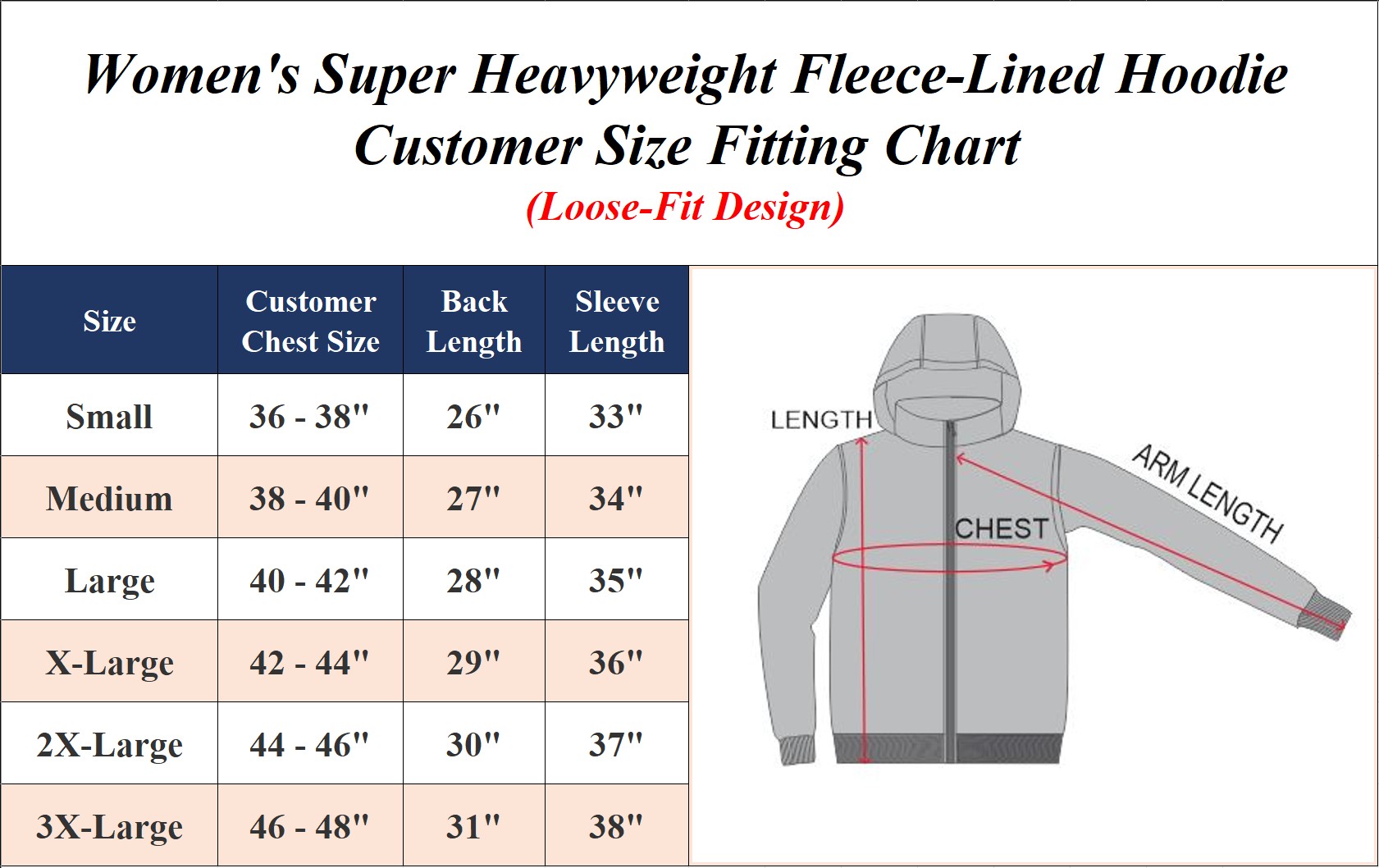 3Pk Womens Heavyweight Fleece-Lined Pullover Hoodie - Gallery 7