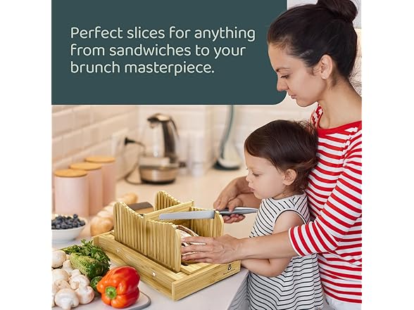 Bamboo Bread Slicing Guide with Knife