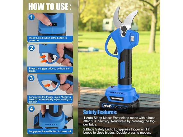 AZZUNO 20V Cordless Electric Pruning Shears