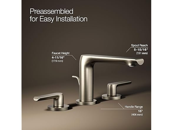 KOHLER 97352-4-BN Avid® Widespread Faucet