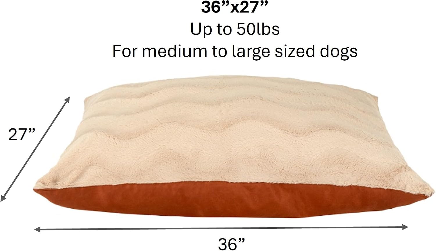 Furhaven Large Plush & Twill High-Loft Pillow Pet Bed, Spice - Gallery 8
