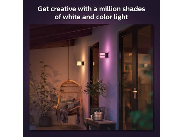 Philips Hue Lucca Outdoor Smart Wall Light, Black