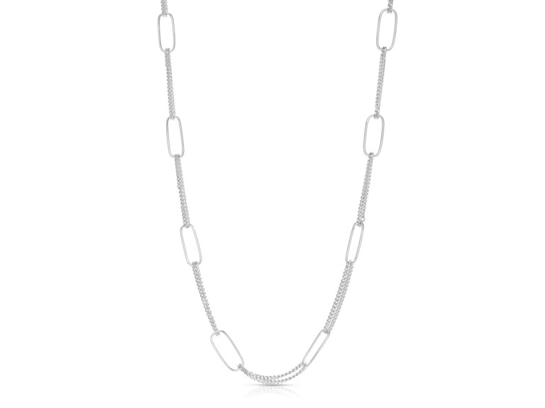 925 Sterling Silver 20 Inch Paperclip Chain Necklace Made In Italy