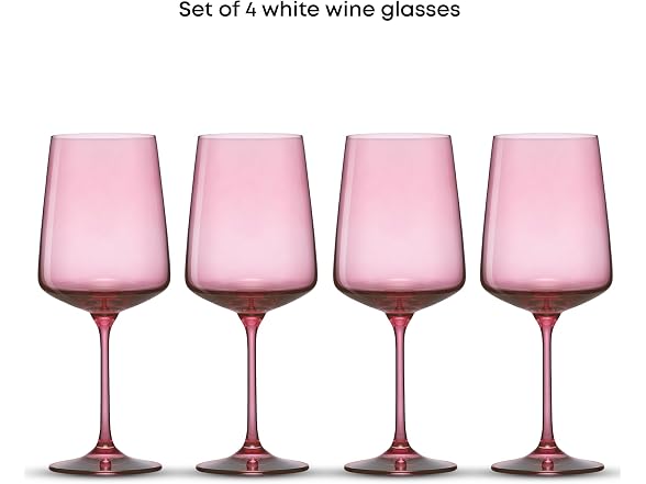 JoyJolt Sidney Stemmed White Wine Glasses, Set of 4