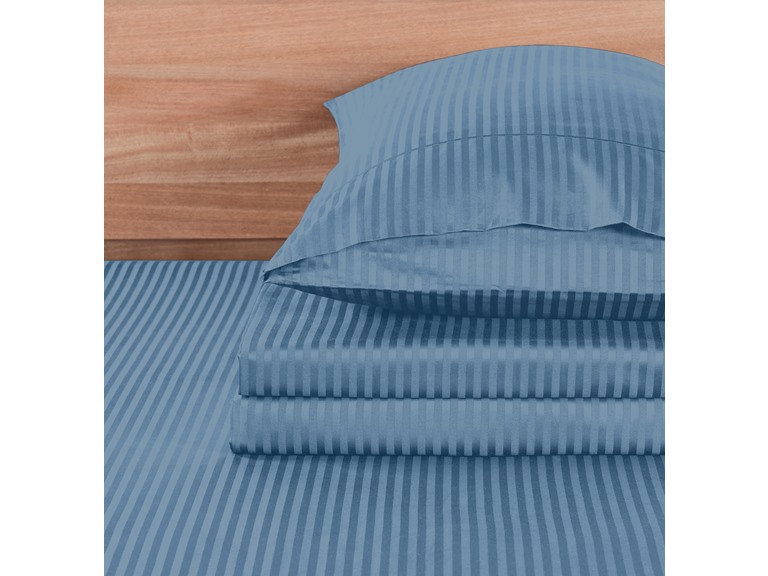Kathy Ireland 500 Thread Count Long Staple Cotton Stripe Sheet Set w/ OptiFit