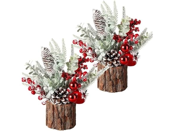 KISIQI Artificial Christmas Tree, 2 Piece Set