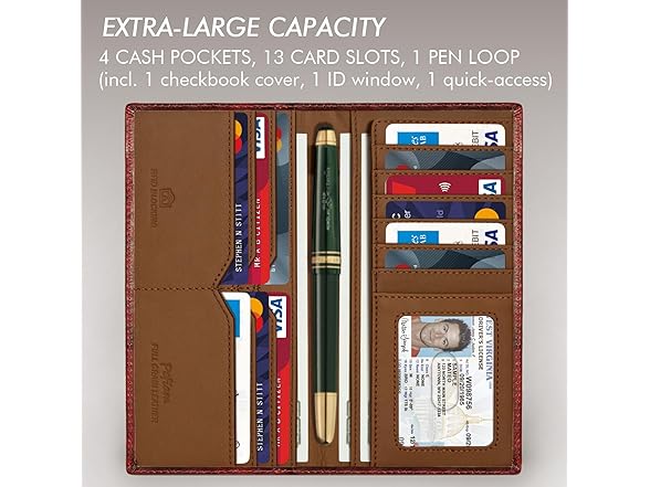 Pefiam Leather Long Wallet for Men