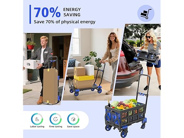 2-in-1 Folding Hand Truck Dolly 330 lb