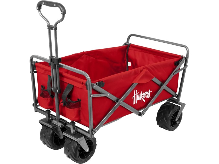 Smart Design Collegiate Heavy-Duty Utility Collapsible Wagon Beach Cart 20.15 x 35.5 x 22.5 Officially Licensed Logo