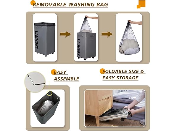 Caroeas 30-inches Rolling Laundry