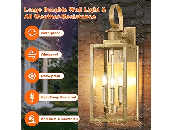 Yochoice 19'' Large Outdoor Wall Lantern