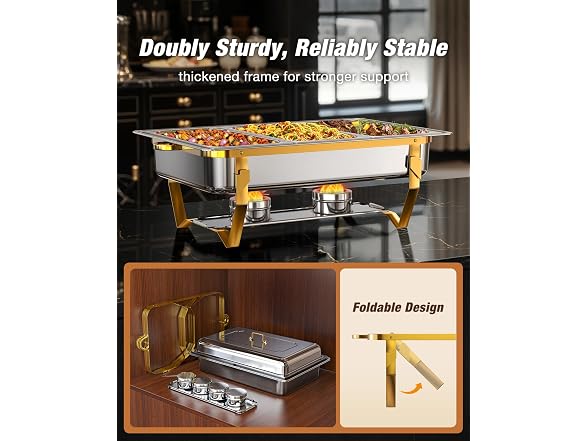 WARMOUNTS Gold Chafing Dishes 9QT 4 PK
