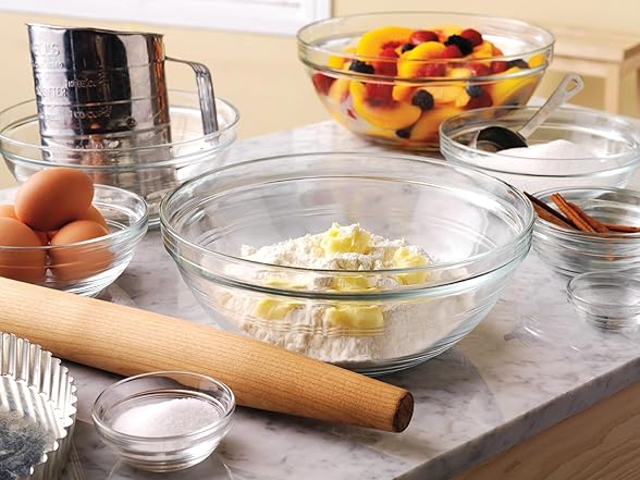 Duralex Glass Stackable Mixing Bowls