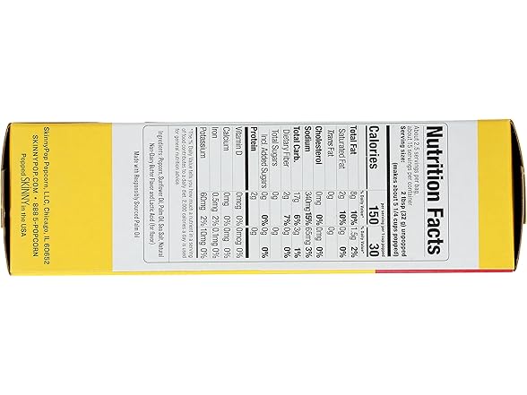 SKINNY POP Butter Microwave Popcorn, 16.8 oz
