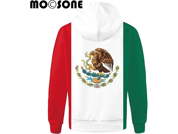 Mocsone Women (L) Mexican Flag Basic Sweatshirt