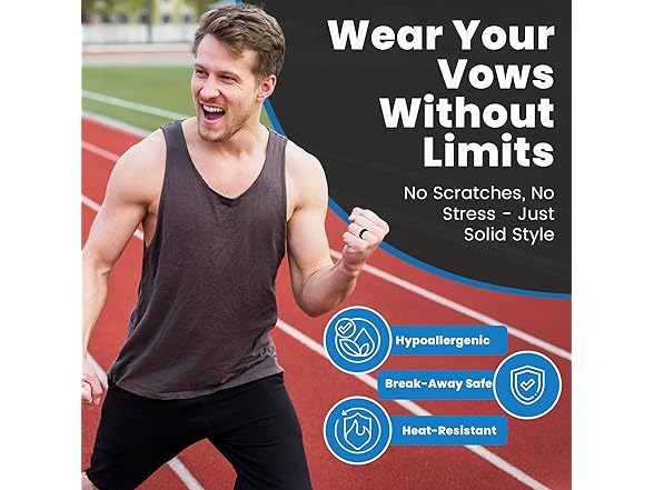 Sinai Waves Silicone Rings Black (9.5)