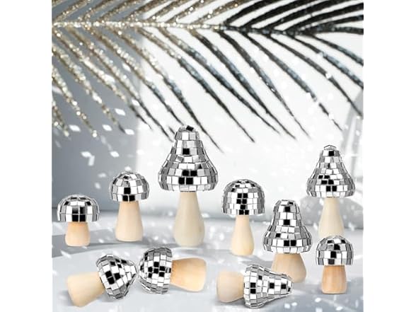 20 Pcs Mushroom Party Disco Balls