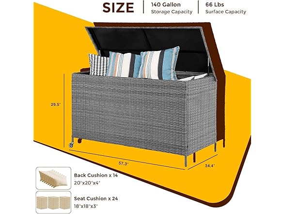 Takywep 140 Gallon Large Deck Box