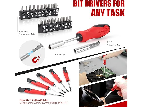 51-Piece Red Tool Set