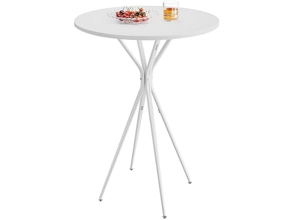 VASAGLE Bar Table, Round Cocktail High Top Pub Bistro Table